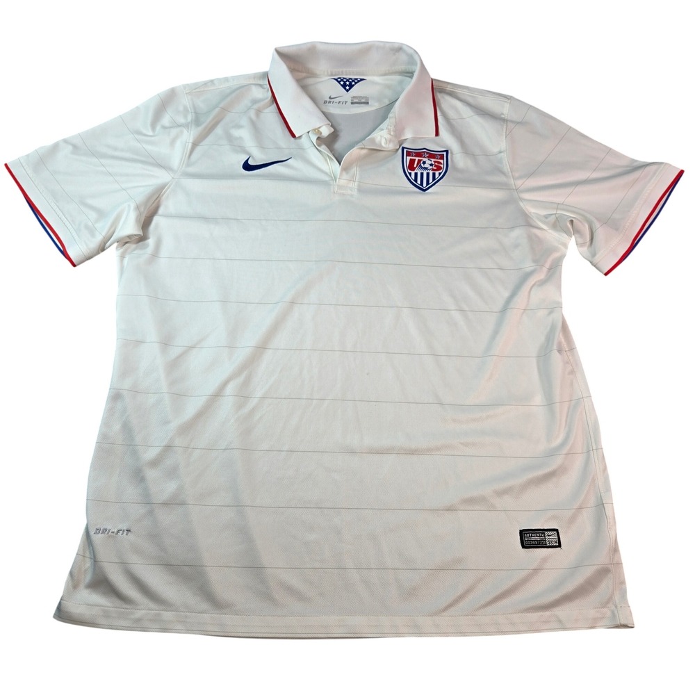 Men's Vintage Nike USMNT USA Soccer 2014 Home Jersey Polo Shirt World Cup Large